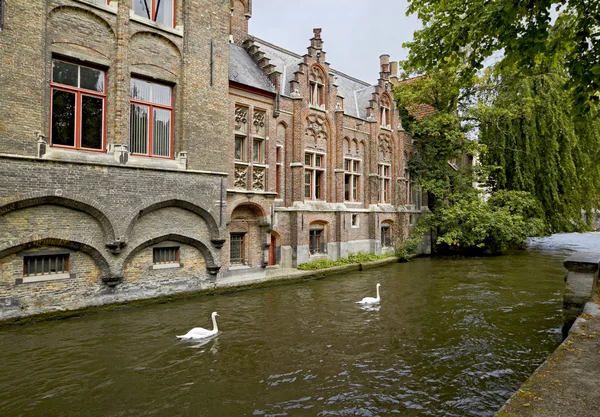 Bella vista sul canale di Brugge — Foto Stock