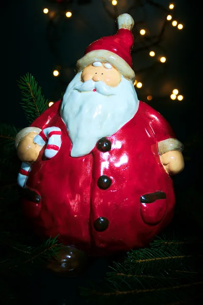 Santa claus na spacer w nocy — Zdjęcie stockowe