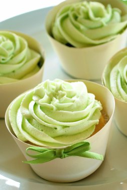 Green Icing Cupcakes clipart