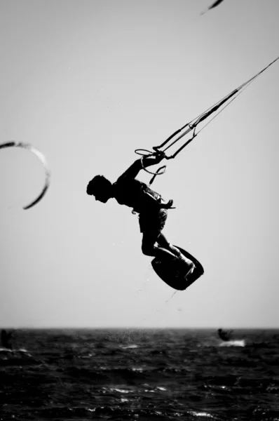 Uçurtma sörfçü siluet Stok Fotoğraf
