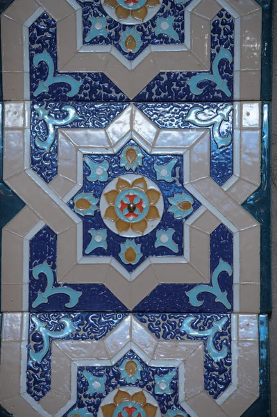 Восточные украшения в голубых тонах бесшовный фон — стоковое фото