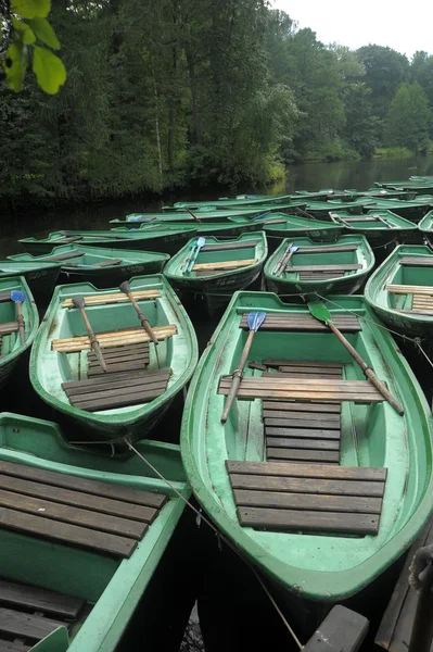Bir sürü yeşil tekne — Stok fotoğraf