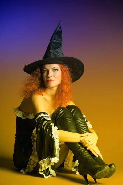 Sexy redheaded witch — Stock Photo, Image