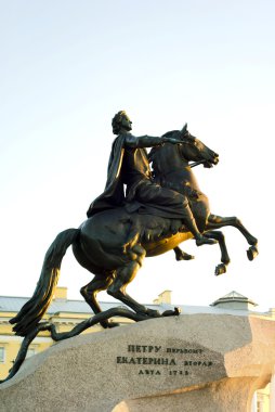 Bronze horseman in saint peterburg russia clipart