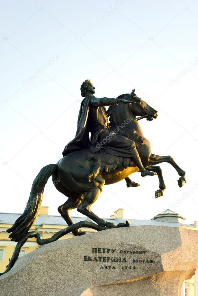 Bronze horseman in saint peterburg russia
