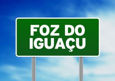 Green Road Sign - Foz do Iguacu, Brazil clipart