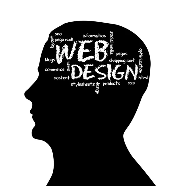 Silueta hlavy - web design — Stock fotografie