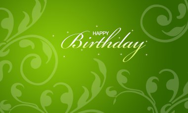 Green Happy Birthday Card clipart