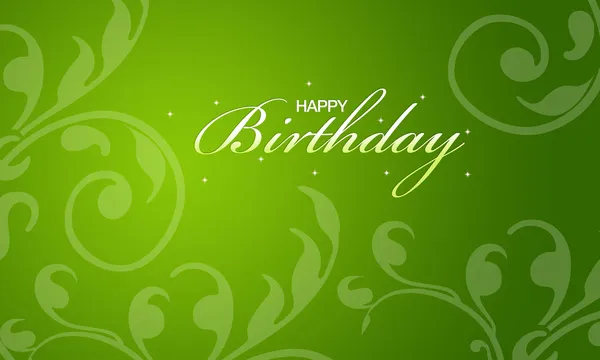 Green Happy Birthday Card — Stock Photo, Image