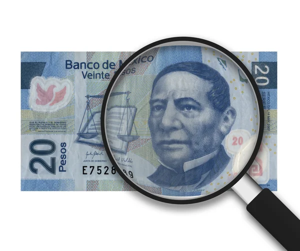 Vergrootglas - 20 pesos - voorzijde — Stockfoto