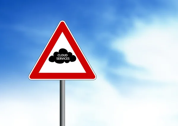 Chmura usługi znak drogowy — Zdjęcie stockowe