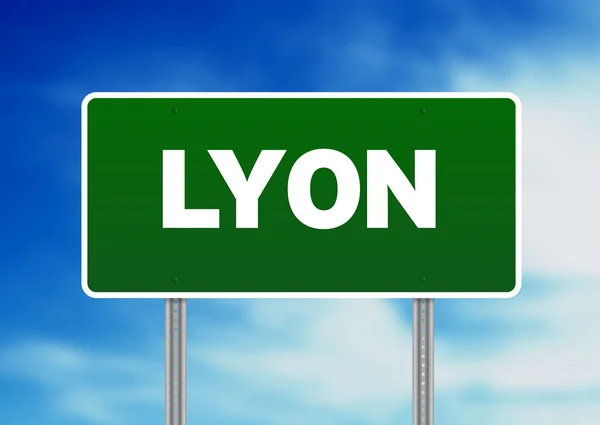 Зелений дорожній знак - Ліон, Франція — стокове фото