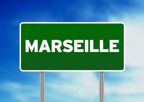 緑の道路標識 - マルセイユ、フランス — ストック写真