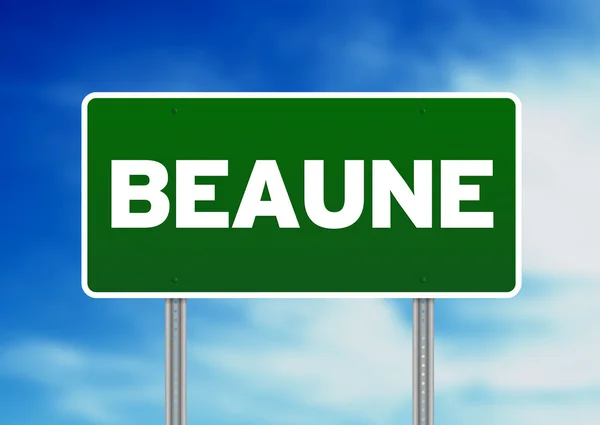 Green Road Sign - Beaune, France — Stock Photo, Image
