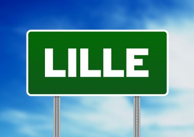 Green Road Sign - Lille, France clipart