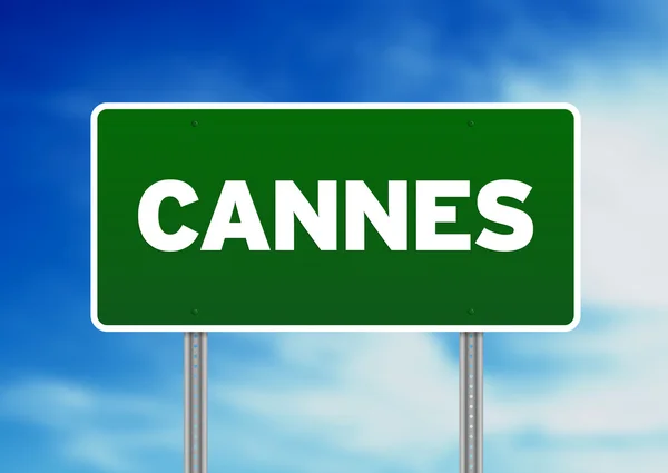 Green Road Sign - Cannes, France — Stock Photo, Image