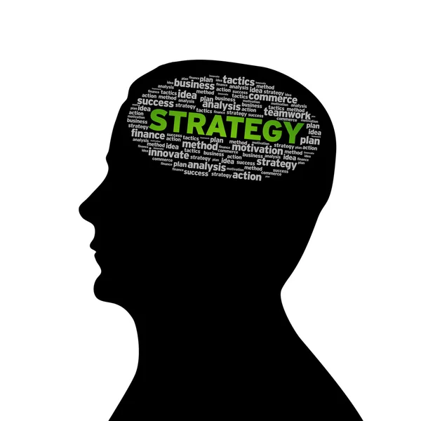 Silhouette head - Strategy — Stock Photo, Image