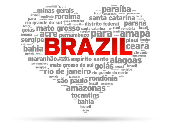 Ik hou van Brazilië — Stockvector