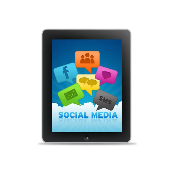 Sociala medier för tablet pc — Stockfoto