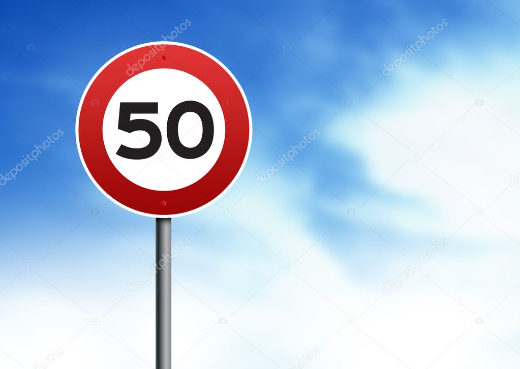 50kmh speed limit road sign