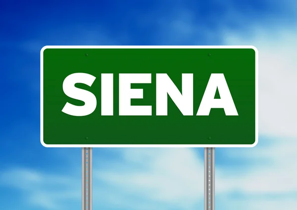 Green Road Sign - Siena, Italia — Foto Stock