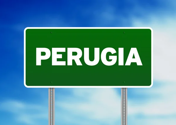 Road Sign - Perugia, Italy — Stock Photo, Image