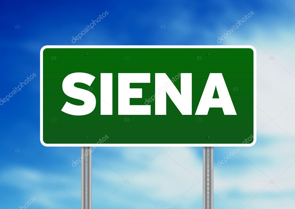 Green Road Sign - Siena, Italy