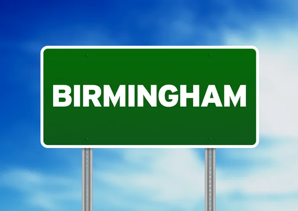 Green Road Sign - Birmingham, England — Stock Photo, Image