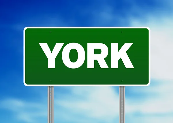 Green Road Sign - York, Inglaterra — Fotografia de Stock