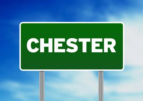 Green Road Sign - Chester, England — Stock Photo, Image