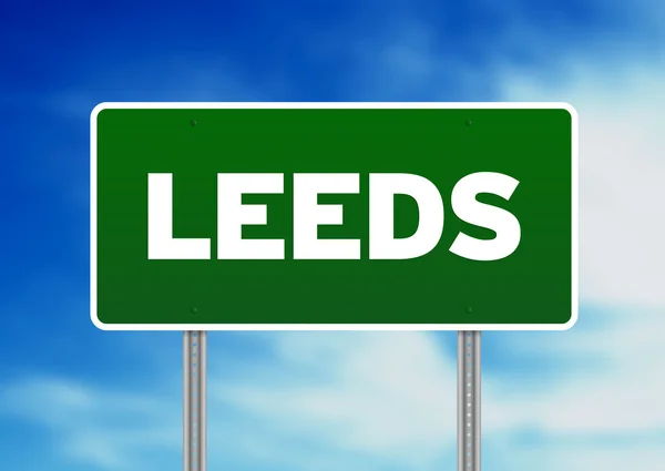 Señal verde de tráfico - Leeds, Inglaterra — Foto de Stock