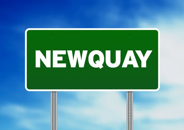 Znak drogowy zielony - newquay, Anglia — Zdjęcie stockowe