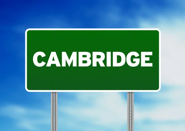 Зелений дорожній знак - Кембридж, Великобританія — стокове фото