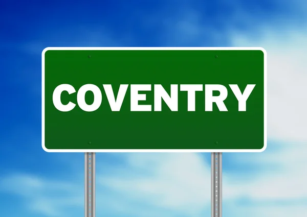 Green Road Sign - Coventry, England — Stock Photo, Image