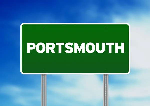 Gröna vägskylt - portsmouth, england — Stockfoto