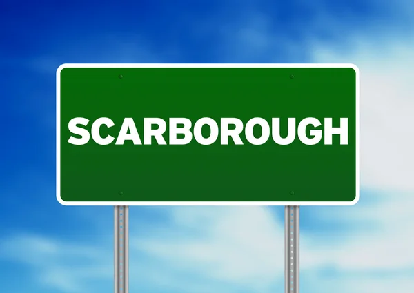 Zelené dopravní značka - scarborough, Anglie — Stock fotografie