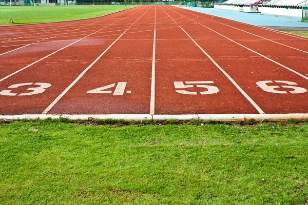 Running Track With Numbered Lanes — Stock Photo, Image