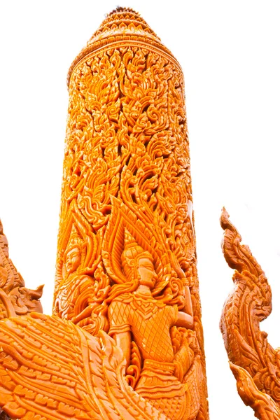 Thai style molding art on the candle — Stock Photo, Image
