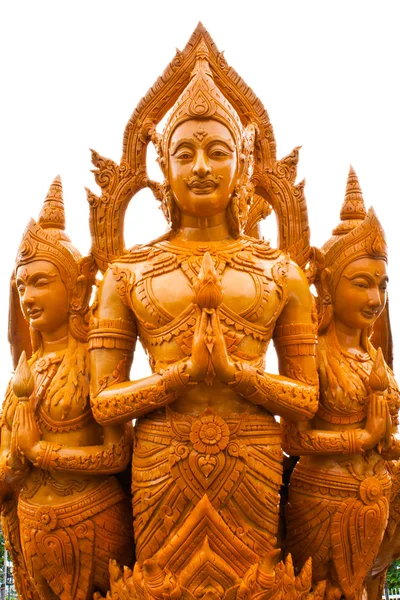 Statua angelo di cera in stile thailandese a Candle Festival a Ubonratchathani — Foto Stock