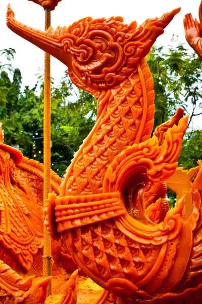 Thaise stijl molding kunst in kaars festival in ubonratchathani — Stockfoto