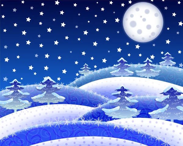 蓝色圣诞风景 — 图库矢量图片