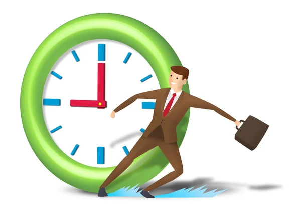 Rushing executive skid and reach on time — Stock Photo, Image