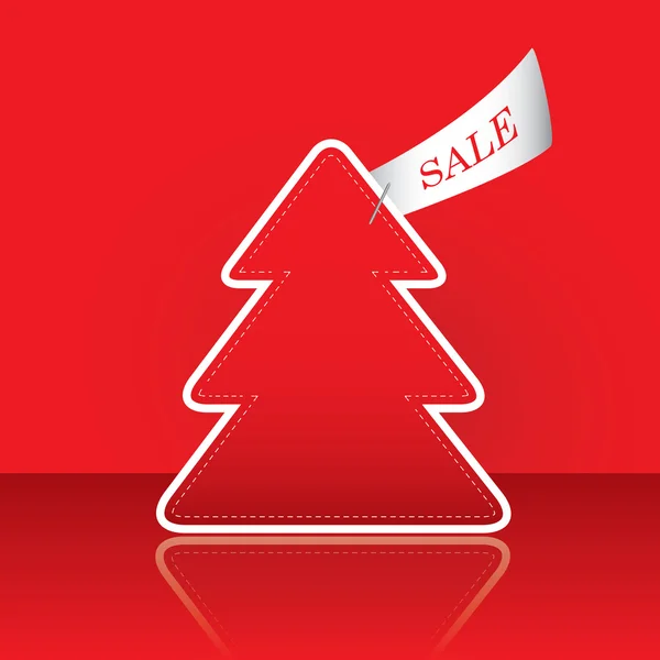 Árbol de Navidad con etiqueta de venta — Vector de stock