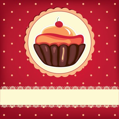 Cute retro Cupcake clipart