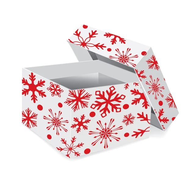 Christmas gift box with snowflakes — Stock Vector
