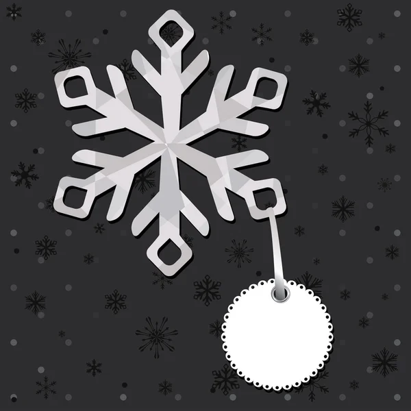 Jul och nyår Gratulationskort med snöflingor — Stock vektor