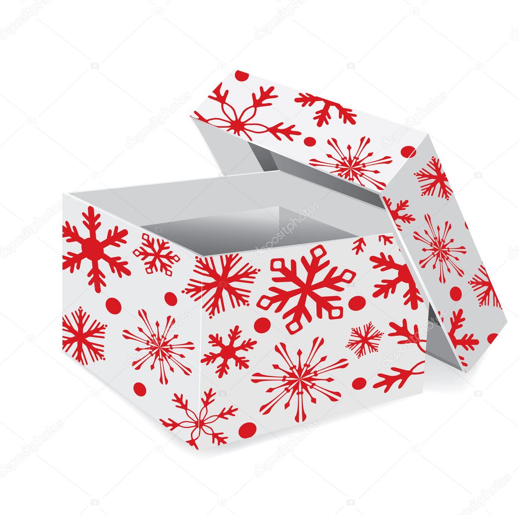 Christmas Gift Box With Snowflakes Stock Vector Marifa