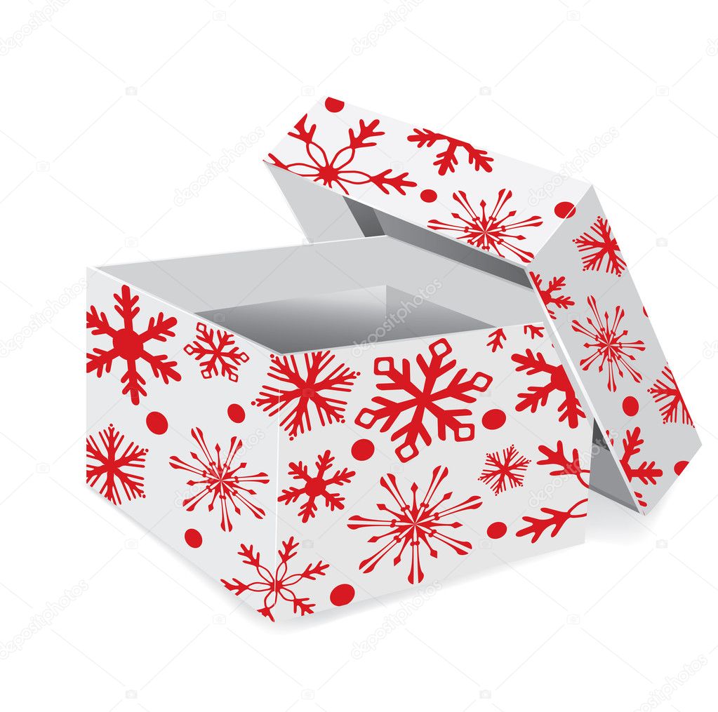 Christmas gift box with snowflakes