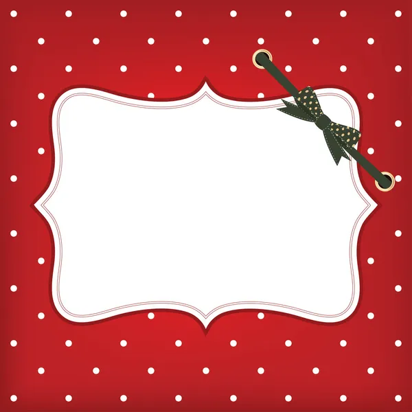 Tarjeta de felicitación vectorial de Navidad con marco y arco — Vector de stock
