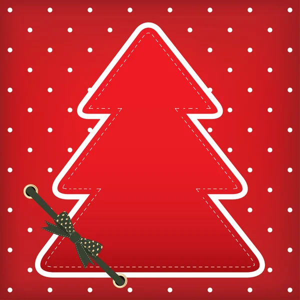 Tarjeta de felicitación de Navidad con árbol — Vector de stock